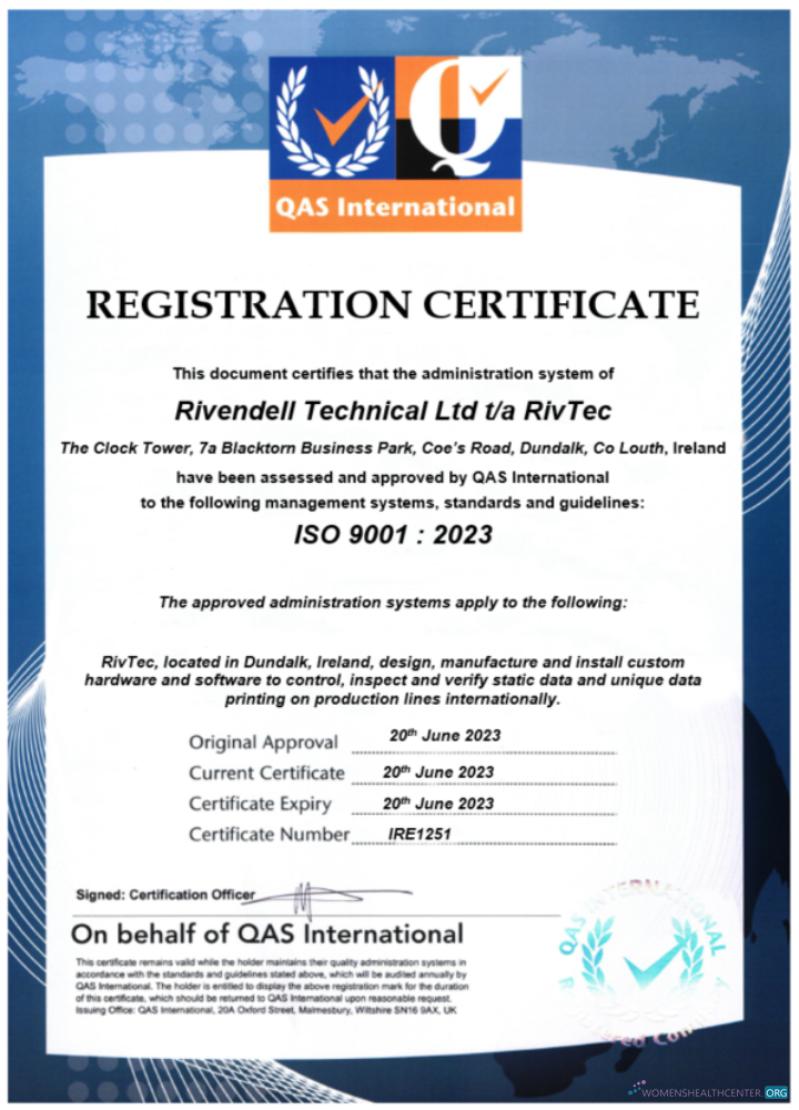 Ireland Rivendell Technical certificate of registration Word and PDF template